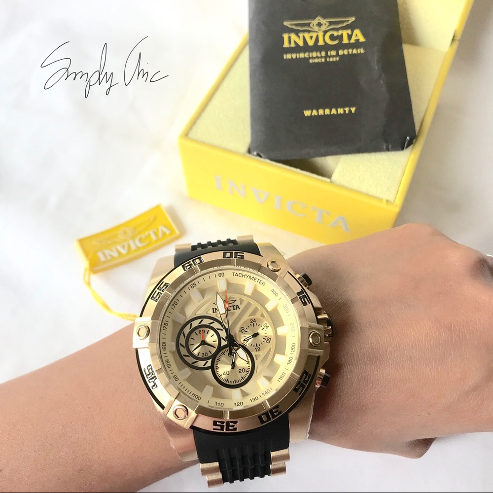Invicta Speedway Gold Dial Chronograph Watch 25507 - Picture 6 of 8